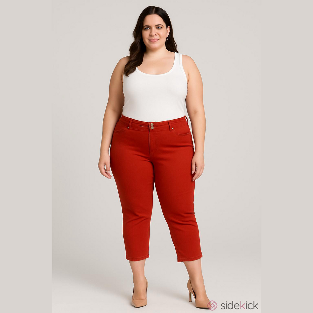 Torrid Brick Red Straight-Leg Cropped Jeans, Plus Size 22